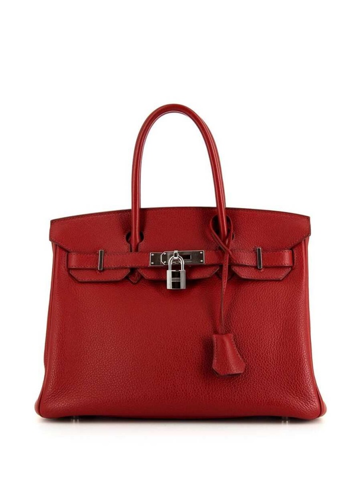 Rudá BIrkin se stříbrným kováním Rudá BIrkin se stříbrným kováním