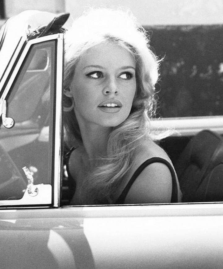 Brigitte Bardot na černobílém snímku Brigitte Bardot na černobílém snímku
