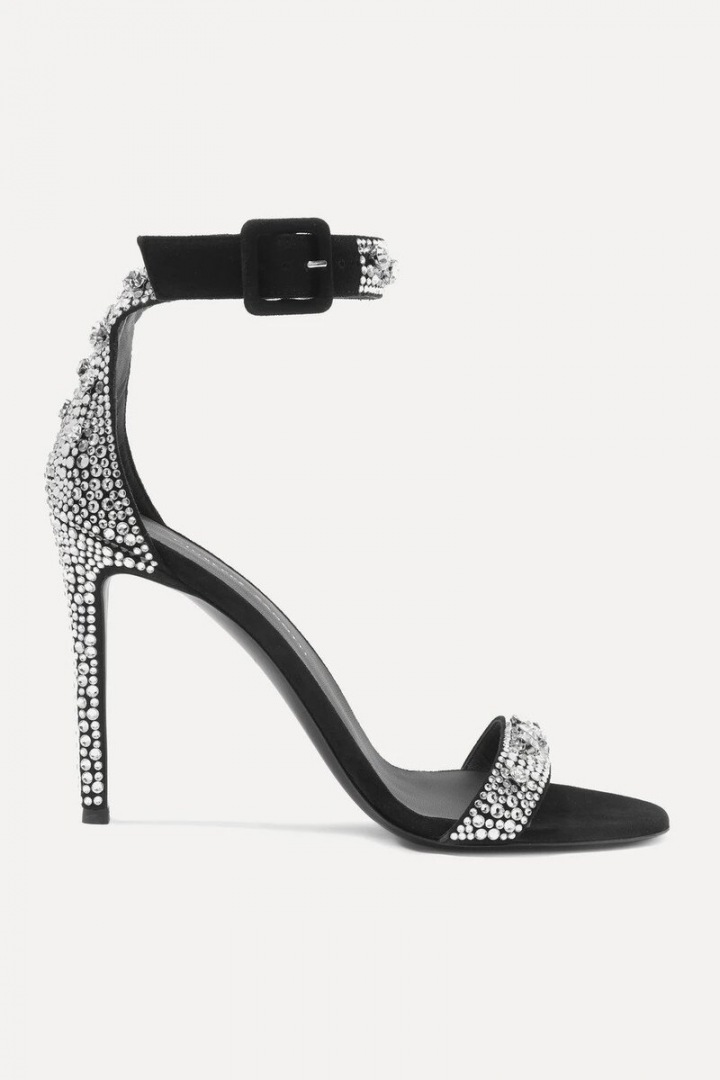 Černé sandálky s kamínky Giuseppe Zanotti Černé sandálky s kamínky Giuseppe Zanotti