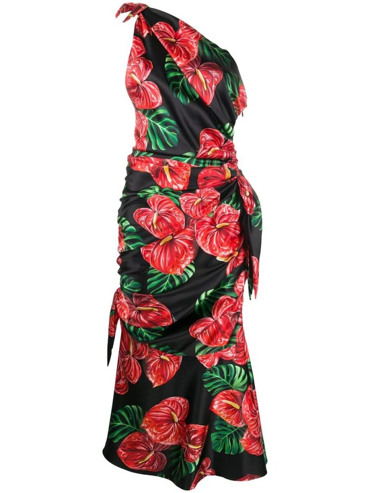 Černé šaty s květinami Dolce & Gabbana Černé šaty s květinami Dolce & Gabbana