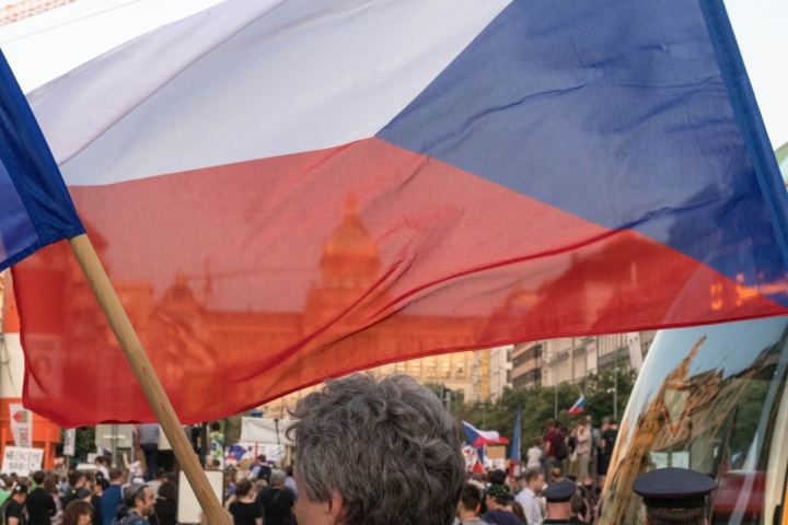 Demonstrace na pražském Václavském náměstí Demonstrace na pražském Václavském náměstí