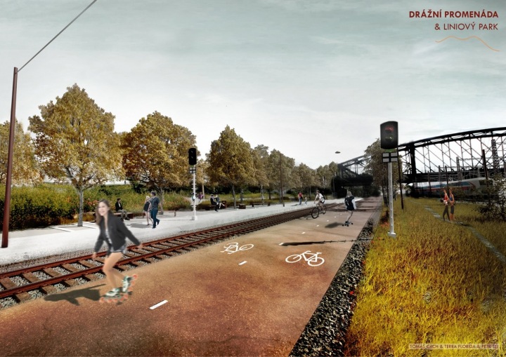 Drážní promenáda a liniový park nabídne dvě cesty Drážní promenáda a liniový park nabídne dvě cesty