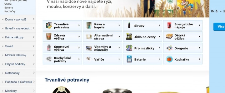 Nově existuje na alze kolonka potraviny. Nově existuje na alze kolonka potraviny.