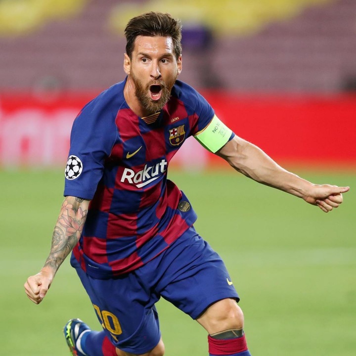 Fotbalista Lionel Messi na hřišti Fotbalista Lionel Messi na hřišti