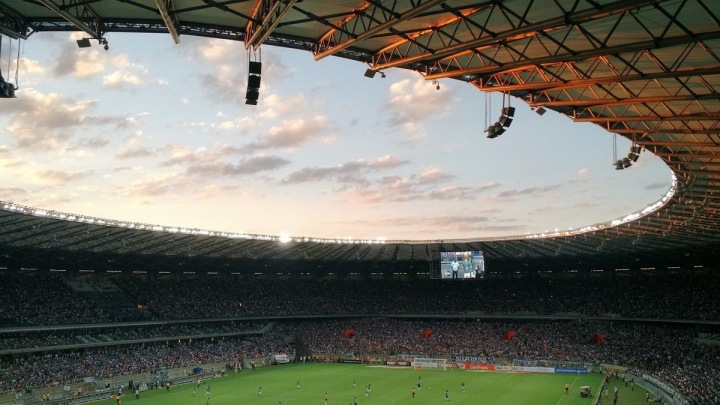 Pohled na fotbalový stadion Pohled na fotbalový stadion