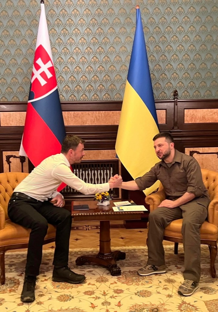 Eduard Heger a Volodymyr Zelenskyj Eduard Heger a Volodymyr Zelenskyj