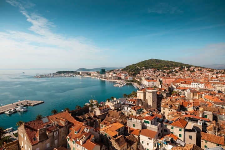 Letecký pohled na chorvatský Split, Dalmácie Letecký pohled na chorvatský Split, Dalmácie