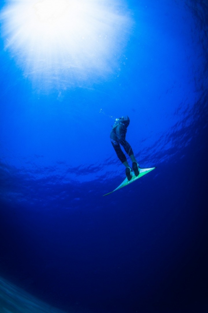 Freediver při tréninku.