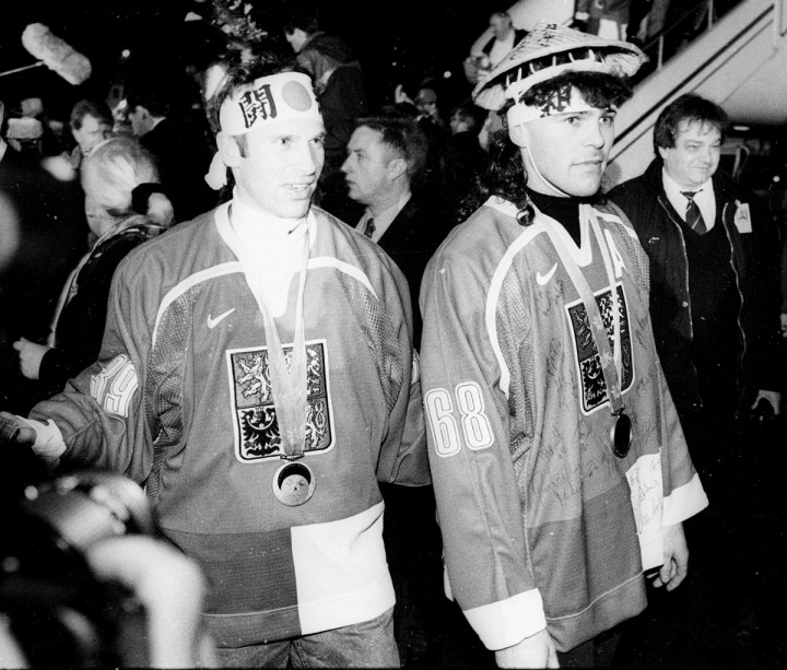 Dominik Hašek a Jaromír Jágr 