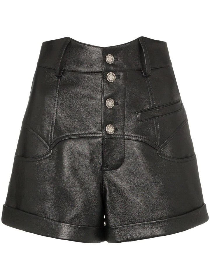 Kožené šortky Saint Laurent Kožené šortky Saint Laurent