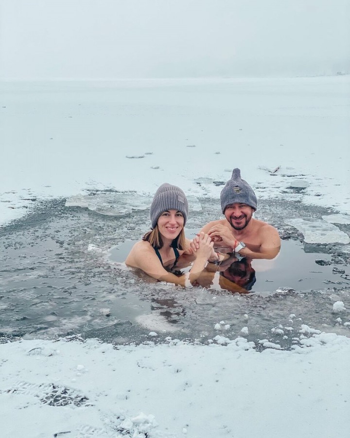Lucie Křížková s manželem. 