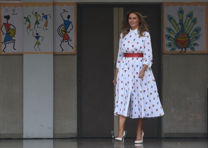 Melania Trump v šatech Carolina Herrera Melania Trump v šatech Carolina Herrera