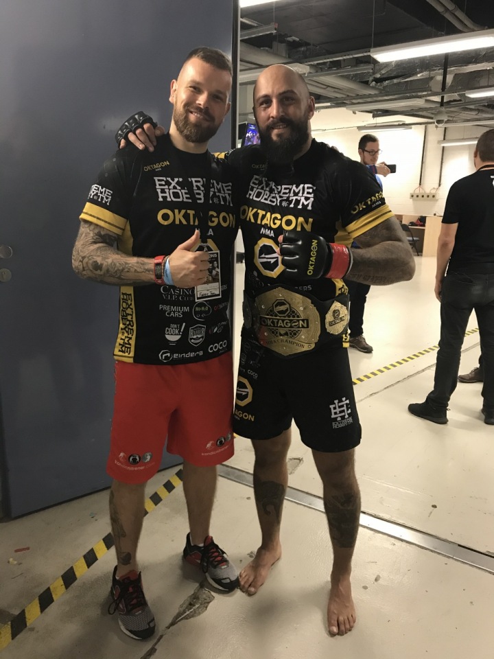 Michal Břetenář a zápasník Michal Martínek. Michal Břetenář a zápasník Michal Martínek.