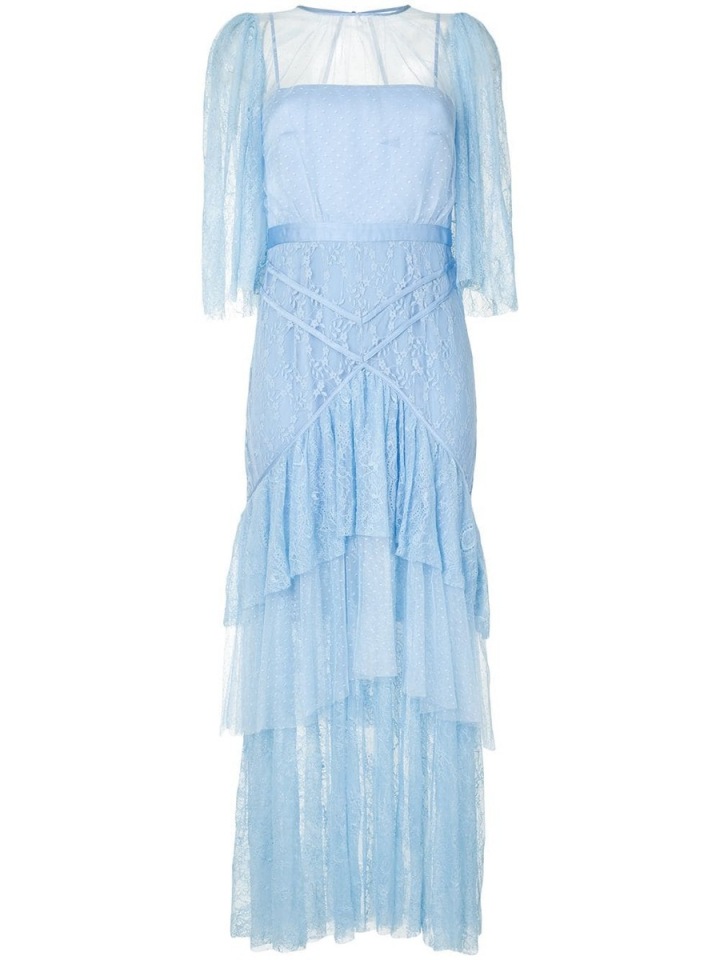 Modré šaty s volány Alice McCall Modré šaty s volány Alice McCall