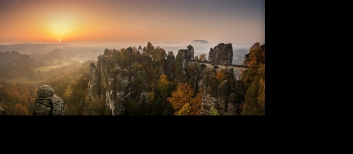 Most Bastei, Saské Švýcarsko, panorama Most Bastei, Saské Švýcarsko, panorama