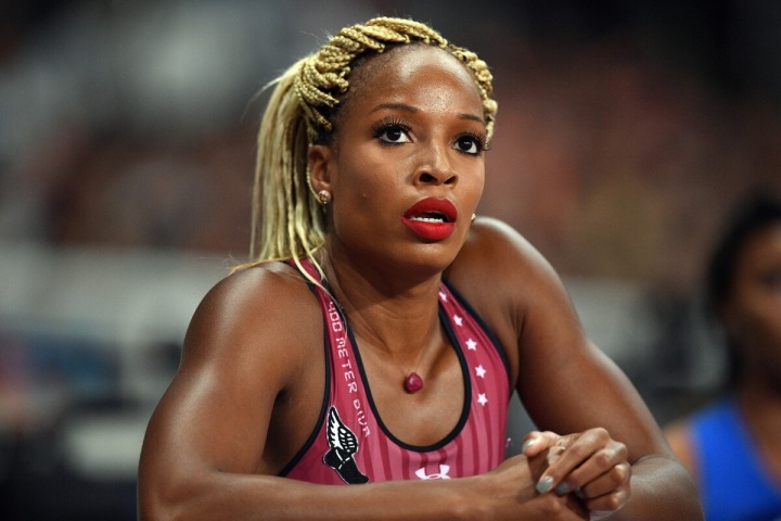 Natasha Hastings na atletickém stadionu. Natasha Hastings na atletickém stadionu.