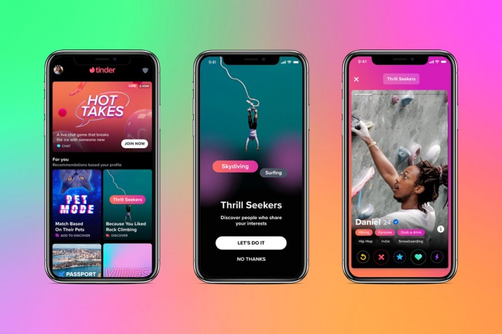 Novinky v aplikaci Tinder