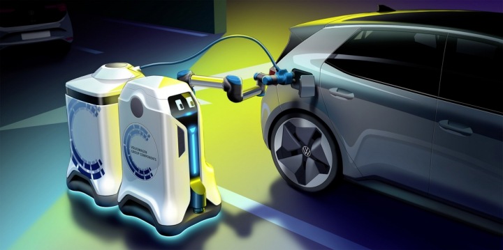 O nabití vašeho elektromobilu by se v budoucno mohl postarat robot. O nabití vašeho elektromobilu by se v budoucno mohl postarat robot.
