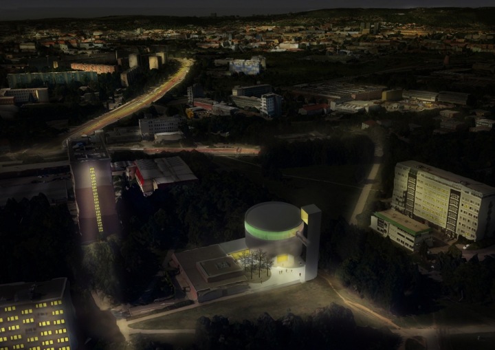 Noční pohled na kostel. Noční pohled na kostel.
