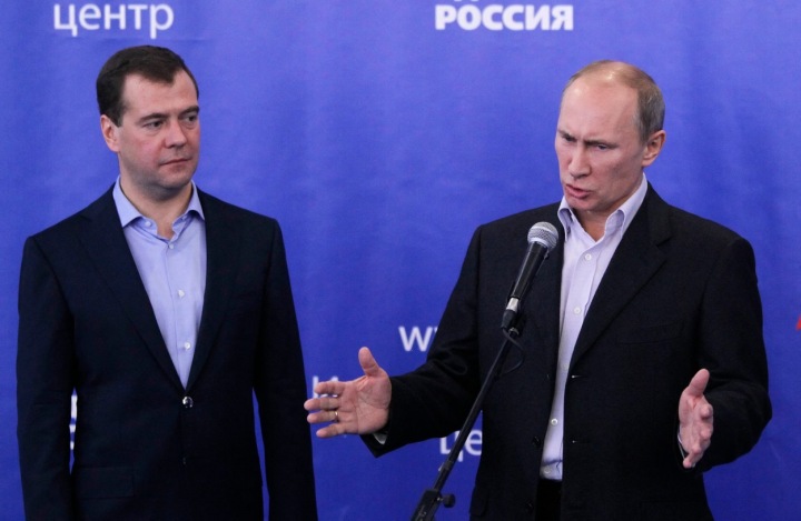 Dmitrij Medveděv a Vladimir Putin