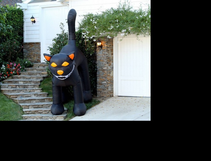 Nafukovací kočka před domem Kate Beckinsale