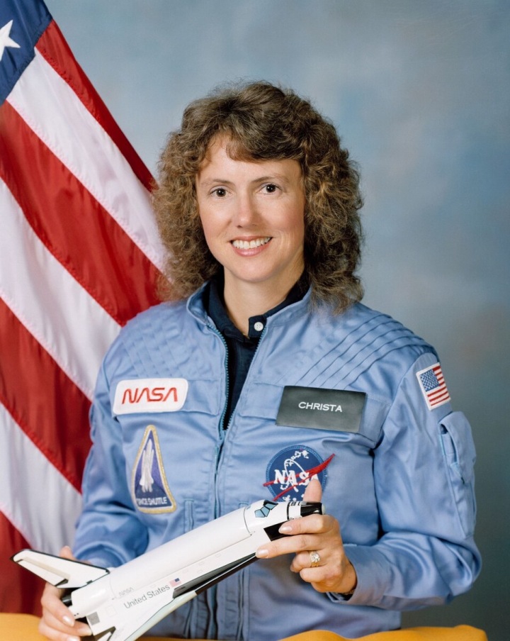 Americká hrdinka, učitelka Sharon Christa McAuliffe.