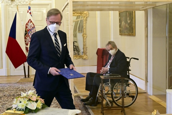 Petr Fiala a Miloš Zeman. Petr Fiala a Miloš Zeman.