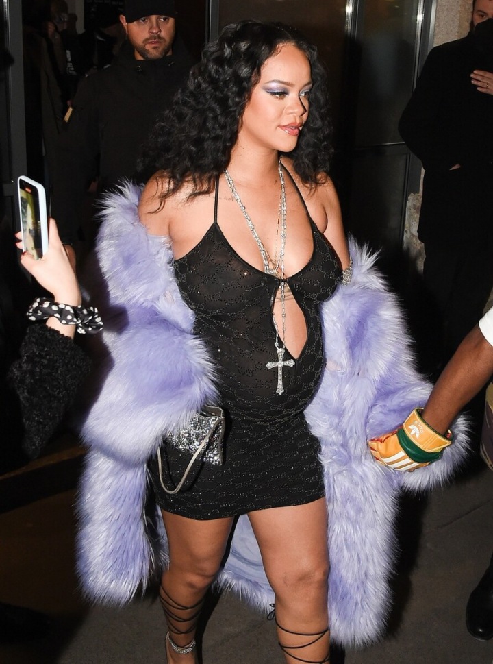 Rihanna na módní after party přehlídky módního domu Gucci.