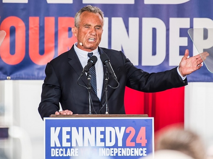 Robert F. Kennedy Jr. na jednom z předvolebních setkání