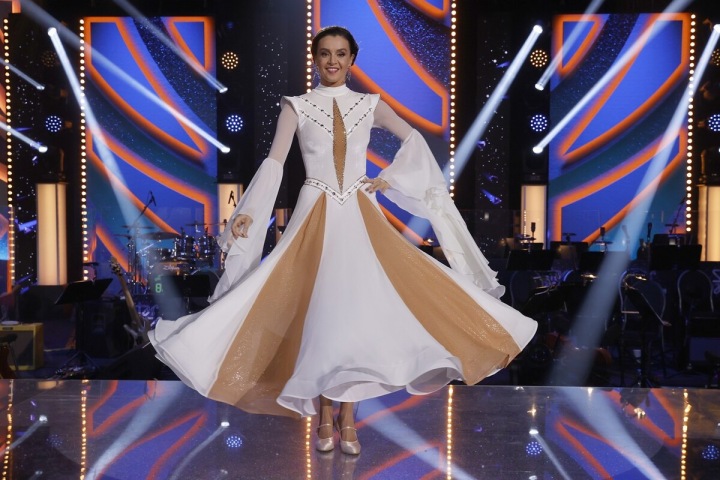 Iva Kubelková v taneční soutěži.