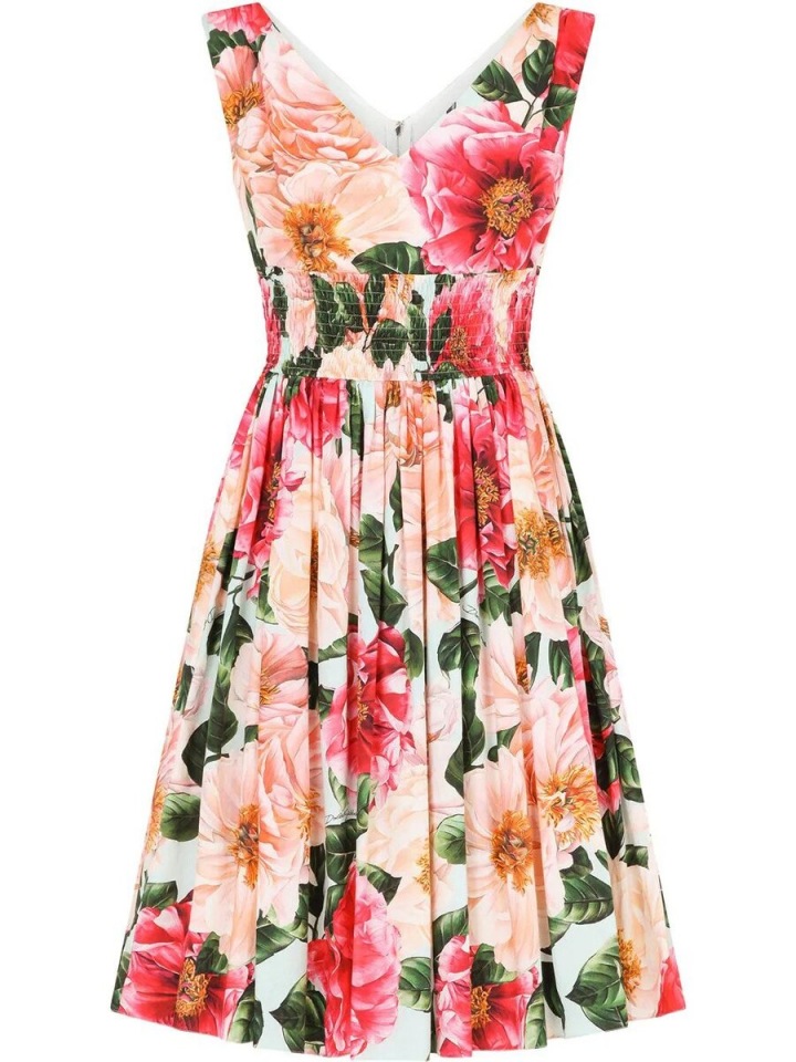 Květinové šaty s širokými ramínky Dolce & Gabbana Květinové šaty s širokými ramínky Dolce & Gabbana