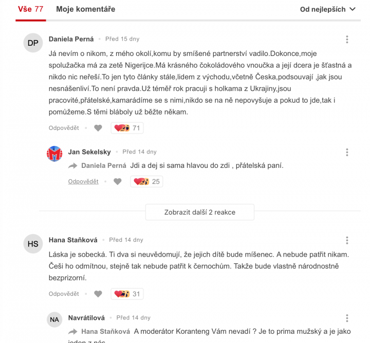 Příspěvky čtenářů k tématu xenofobie. Příspěvky čtenářů k tématu xenofobie.