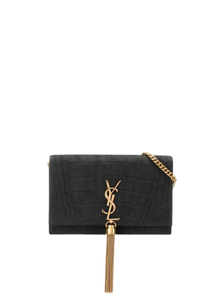 Černá kožená kabelka Yves Saint Laurent. Černá kožená kabelka Yves Saint Laurent.