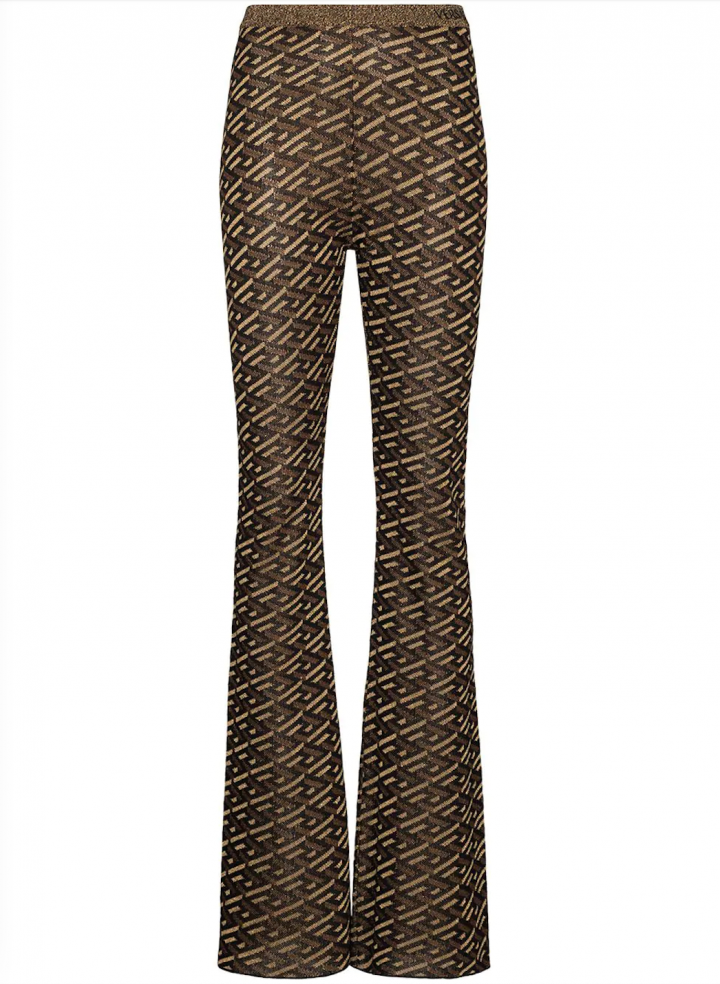 Žakárové rozšířené kalhoty La Greca Versace