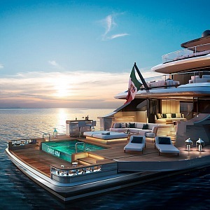 Dokonalý bazén na jachtě Benetti Oasis 40M.