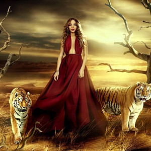 Dívka s tygry.