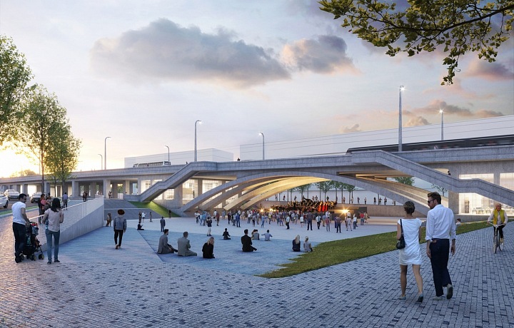 Vizualizace architektonické studie Libeňského mostu