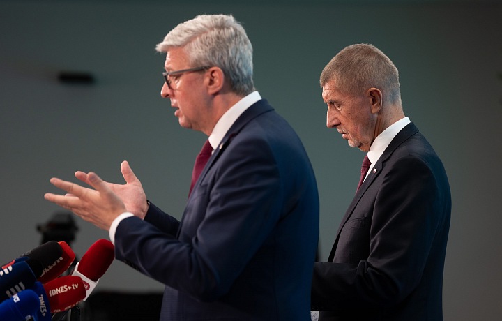 Andrej Babiš a Karel Havlíček po volbách