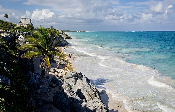 Luxusní pobřeží u města Tulum