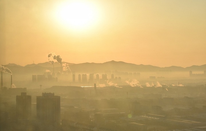 Smog v čínském městě Jantai