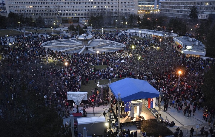 Demonstrace po vraždě novináře Jána Kuciaka