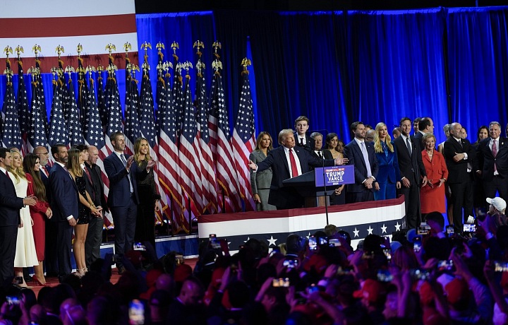 Donald Trump během povolebního vítězství