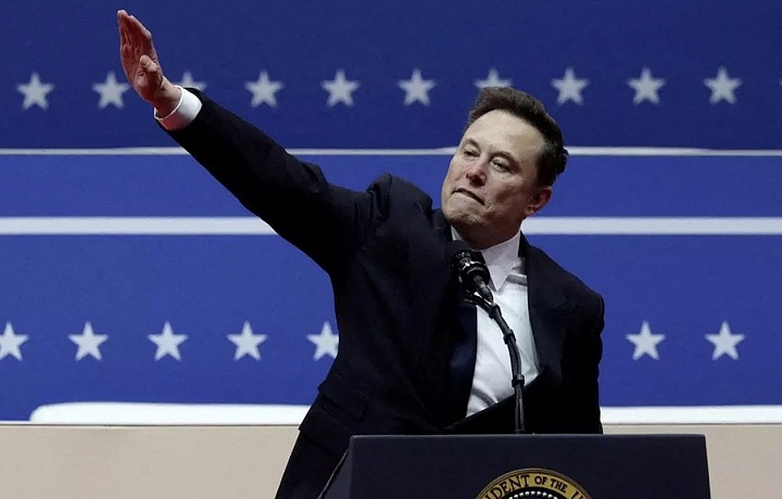 Elon Musk během inaugurace Donalda Trumpa