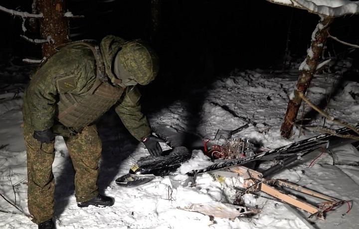 Snímek z ruských zdrojů domnělého útoku na Putinovu rezidenci v Novgorodu.