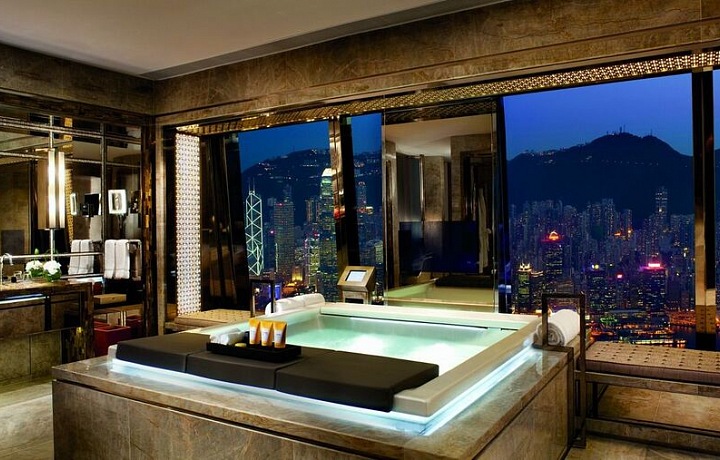Hotels s Jacuzzi v pokoji Ritz Carton, Hong Kong 