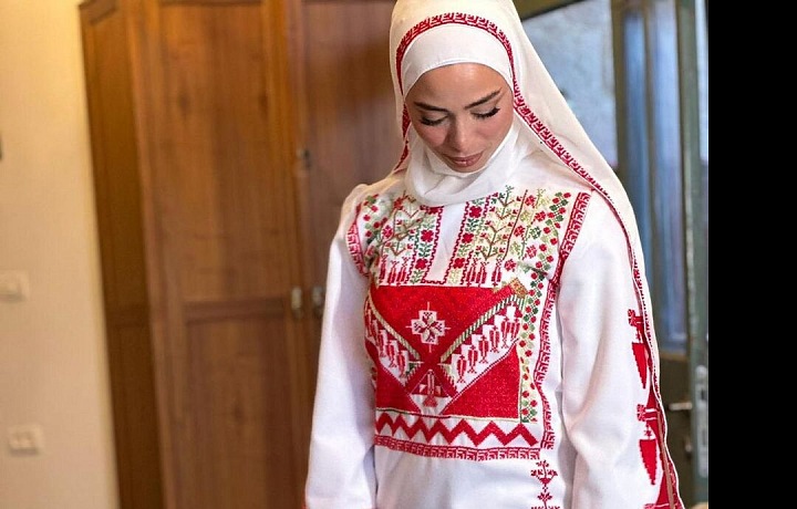 Nevěsta na Palestinské svatbě.