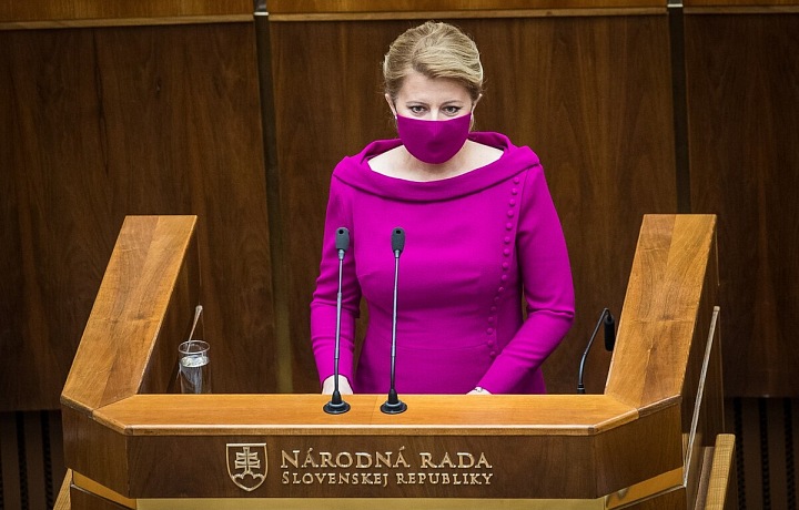 Zuzana Čaputová při projevu v Národné radě SR
